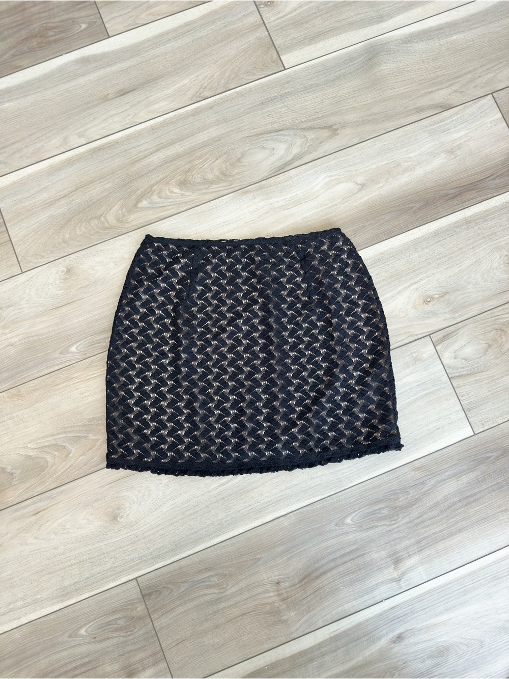 Meshki Morgan Mesh and Lace Mini Skirt